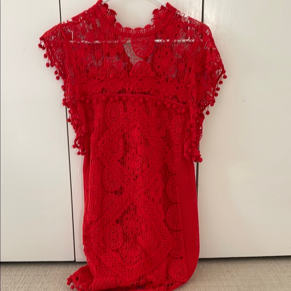 Tularosa Red Lace Mini Dress